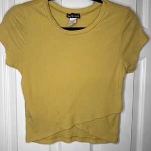 Y2K Wet Seal Ribbed Crop Top - Size Large